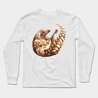 Pangolin playing the Mandolin Long Sleeve T-Shirt